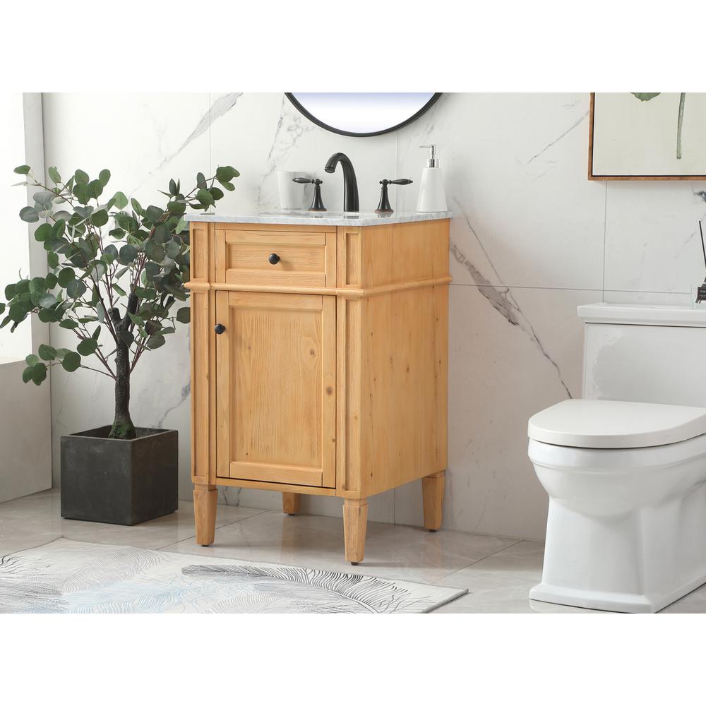 21 inch Single bathroom vanity in natural wood. Picture 2