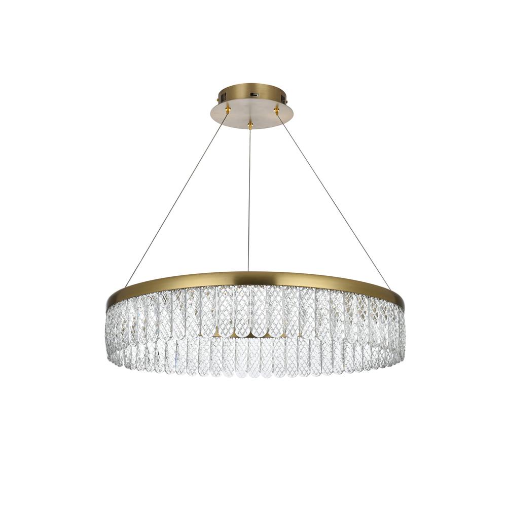Rune 24 inch Adjustable LED chandelier in Satin Gold. Picture 8