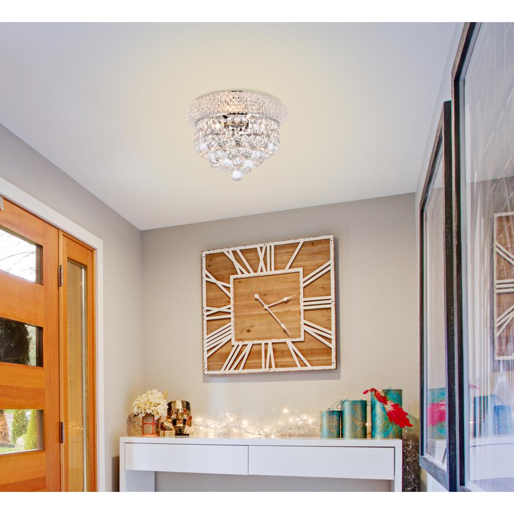 Primo 3 light Chrome Flush Mount Clear Royal Cut Crystal. Picture 8