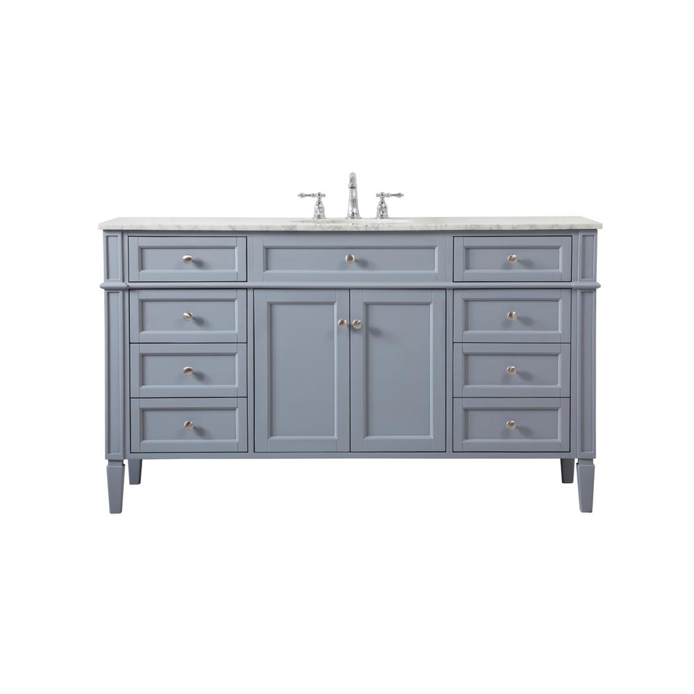 60 inch Single bathroom vanity in grey. Picture 1