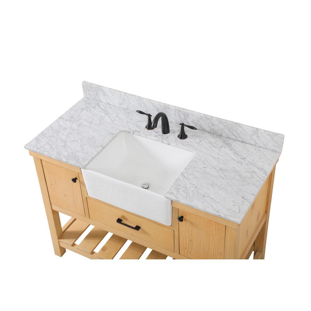 48 inch Single bathroom vanity in natural wood with backsplash. Picture 10