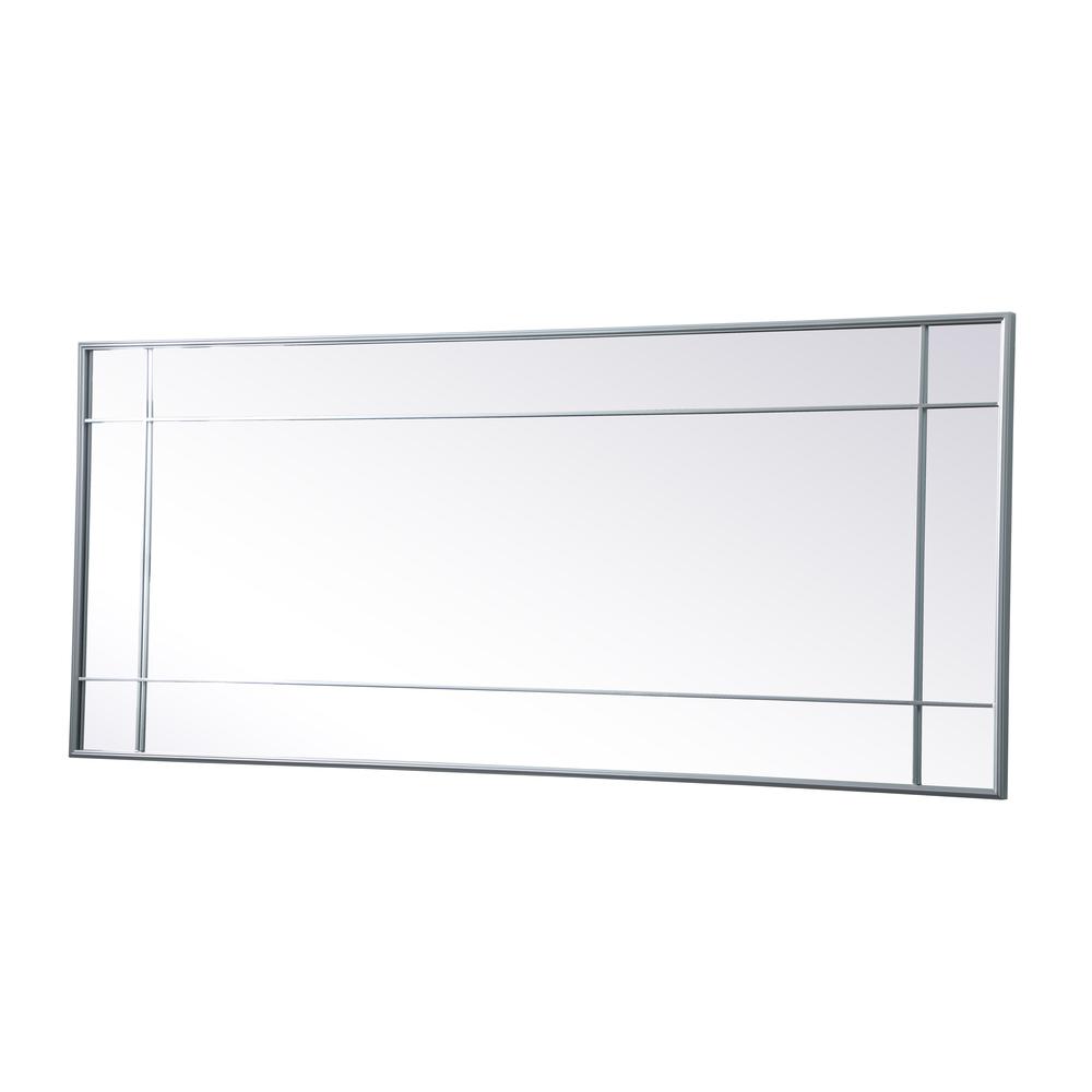 French Panel Full Length Mirror 30x70 Inch In Silver. Picture 7