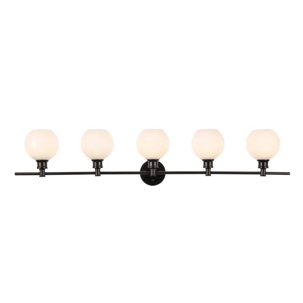 Collier 5 light Black and Frosted white glass Wall sconce. Picture 1
