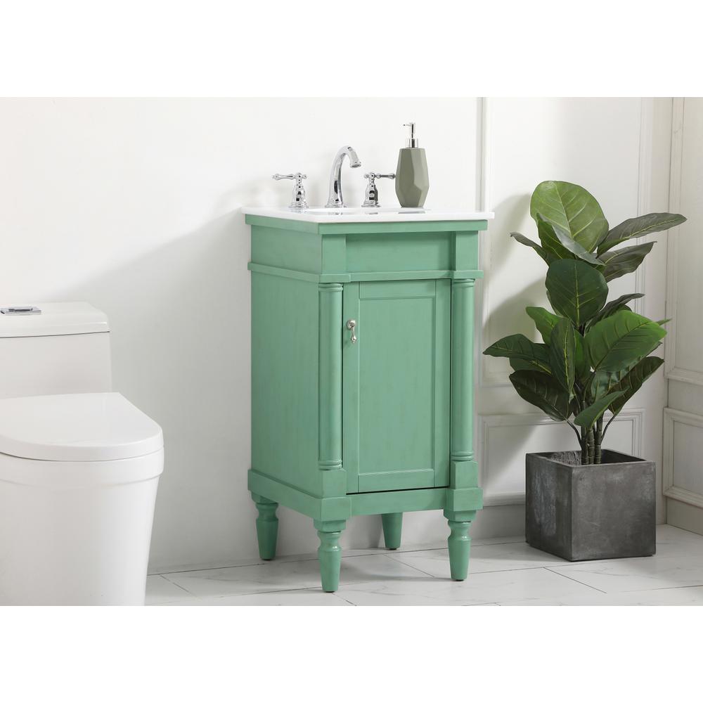 18.5 inch Single Bathroom vanity in vintage mint. Picture 2