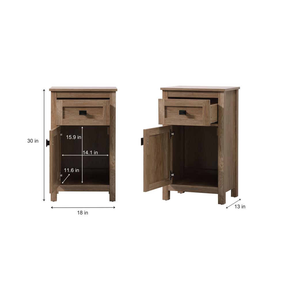 18 Inch Wide Bathroom Storage Freedstanding Cabinet In Natural Oak. Picture 8