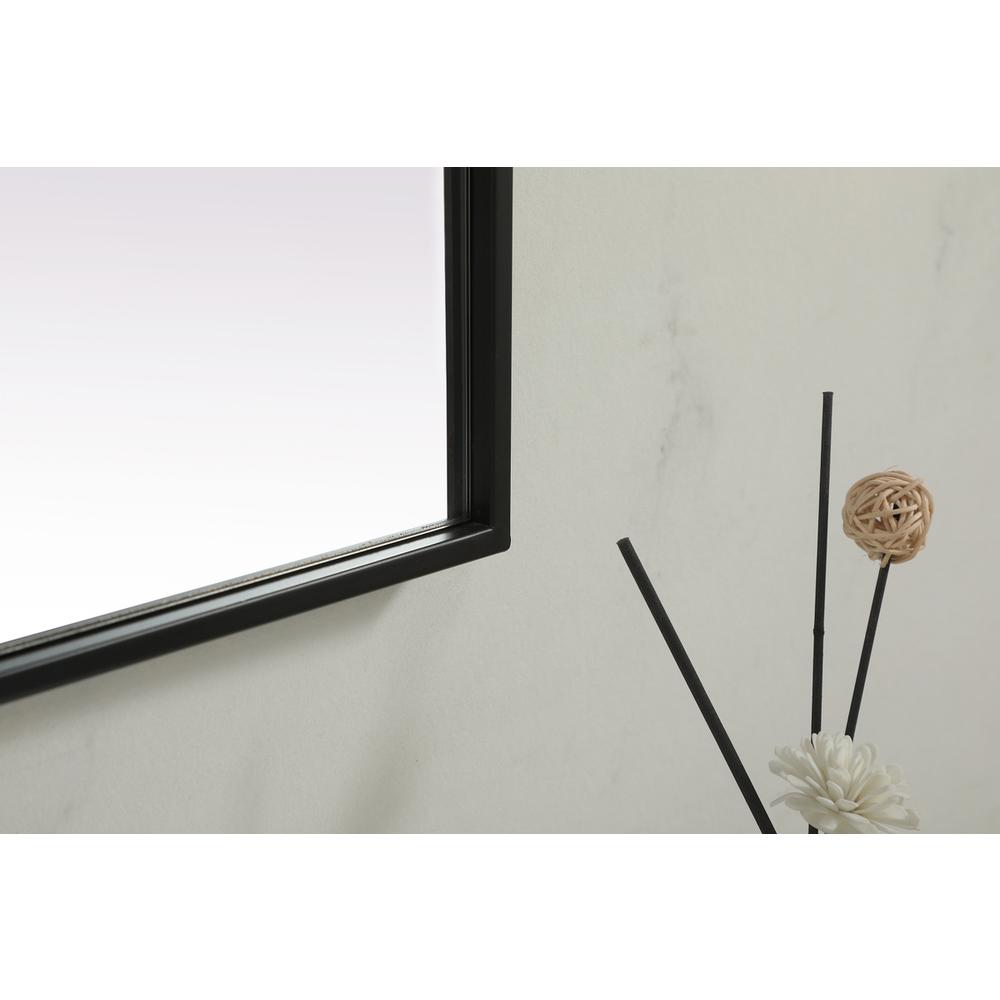 Metal Frame Rectangle Mirror 24x36 Inch in Black. Picture 6