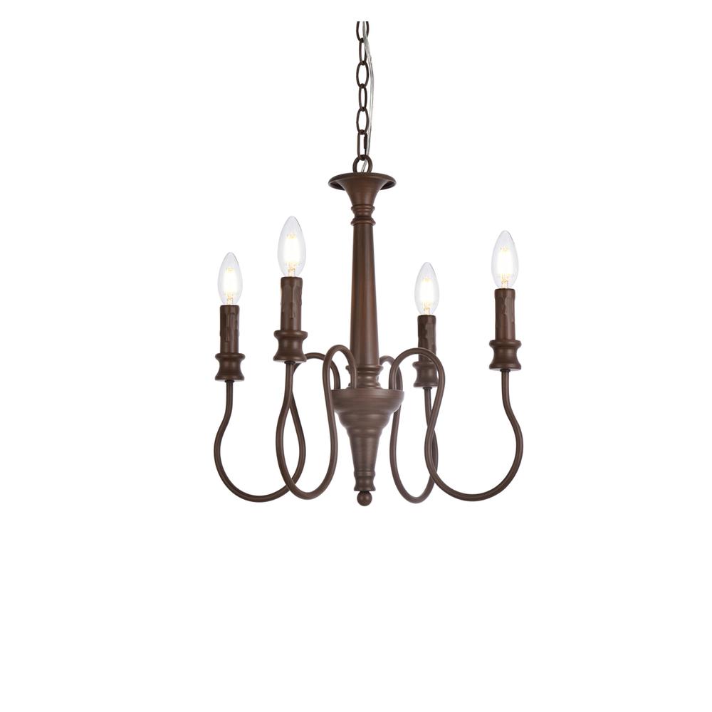 Flynx 4 lights pendant in weathered oak. Picture 2