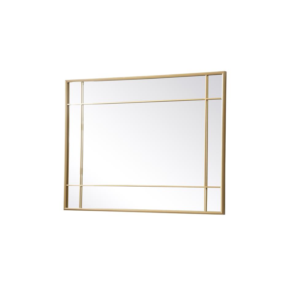 French Panel Wall Mirror 30x40 Inch In Brass. Picture 7