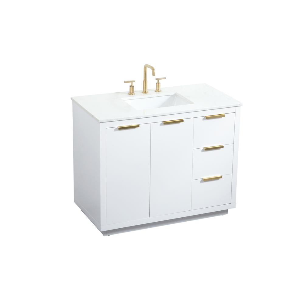 42 inch Single bathroom vanity in white. Picture 8