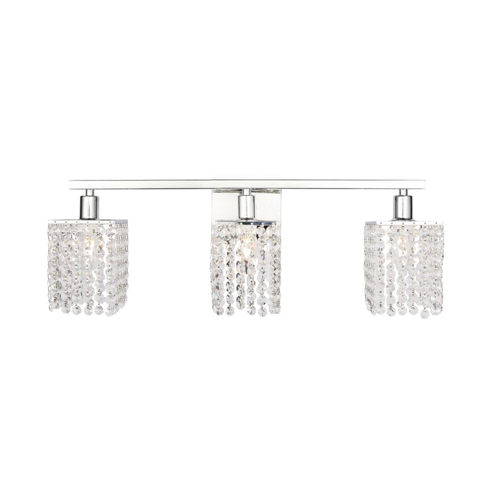 Phineas 3 light Chrome and Clear Crystals wall sconce. Picture 1