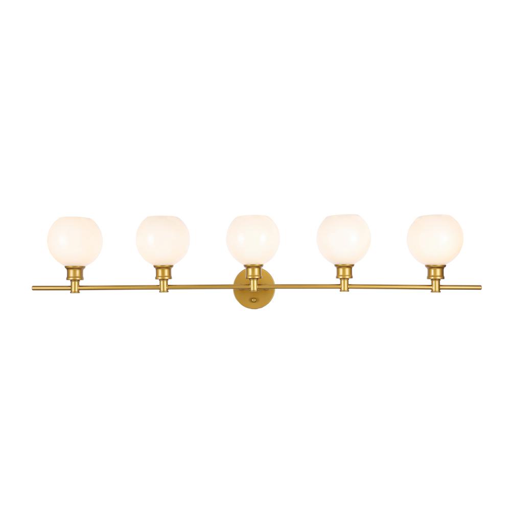 Collier 5 light Brass and Frosted white glass Wall sconce. Picture 1