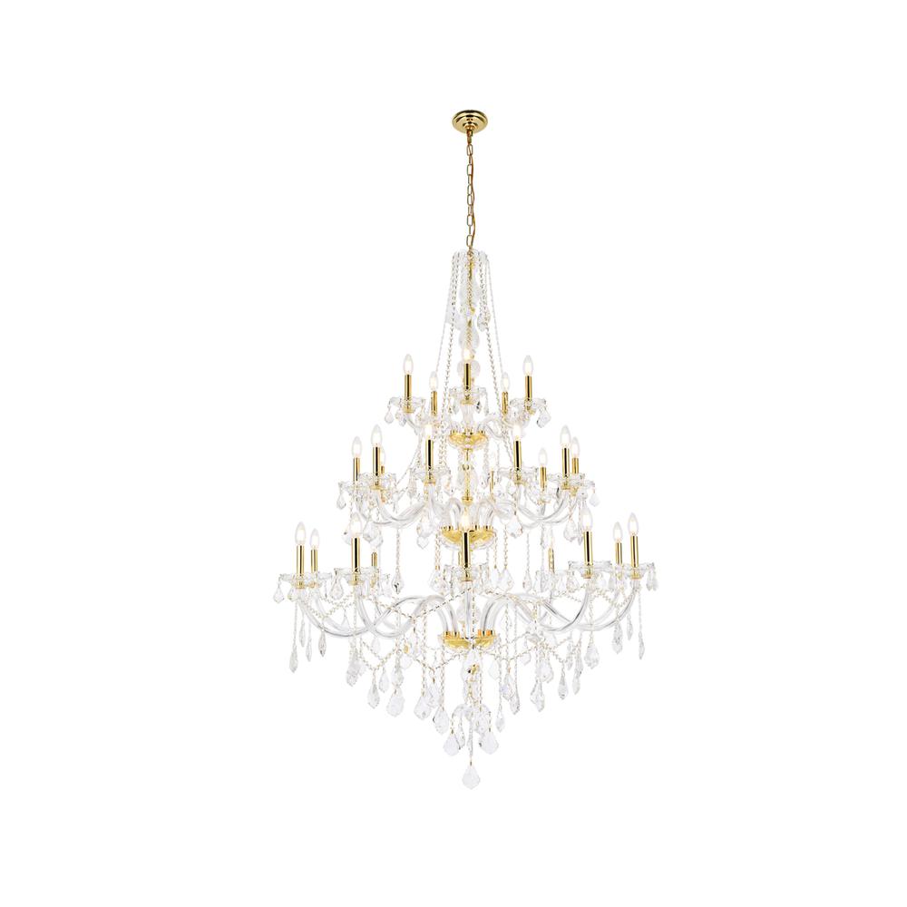 Verona 25 light Gold Chandelier Clear Royal Cut Crystal. Picture 1