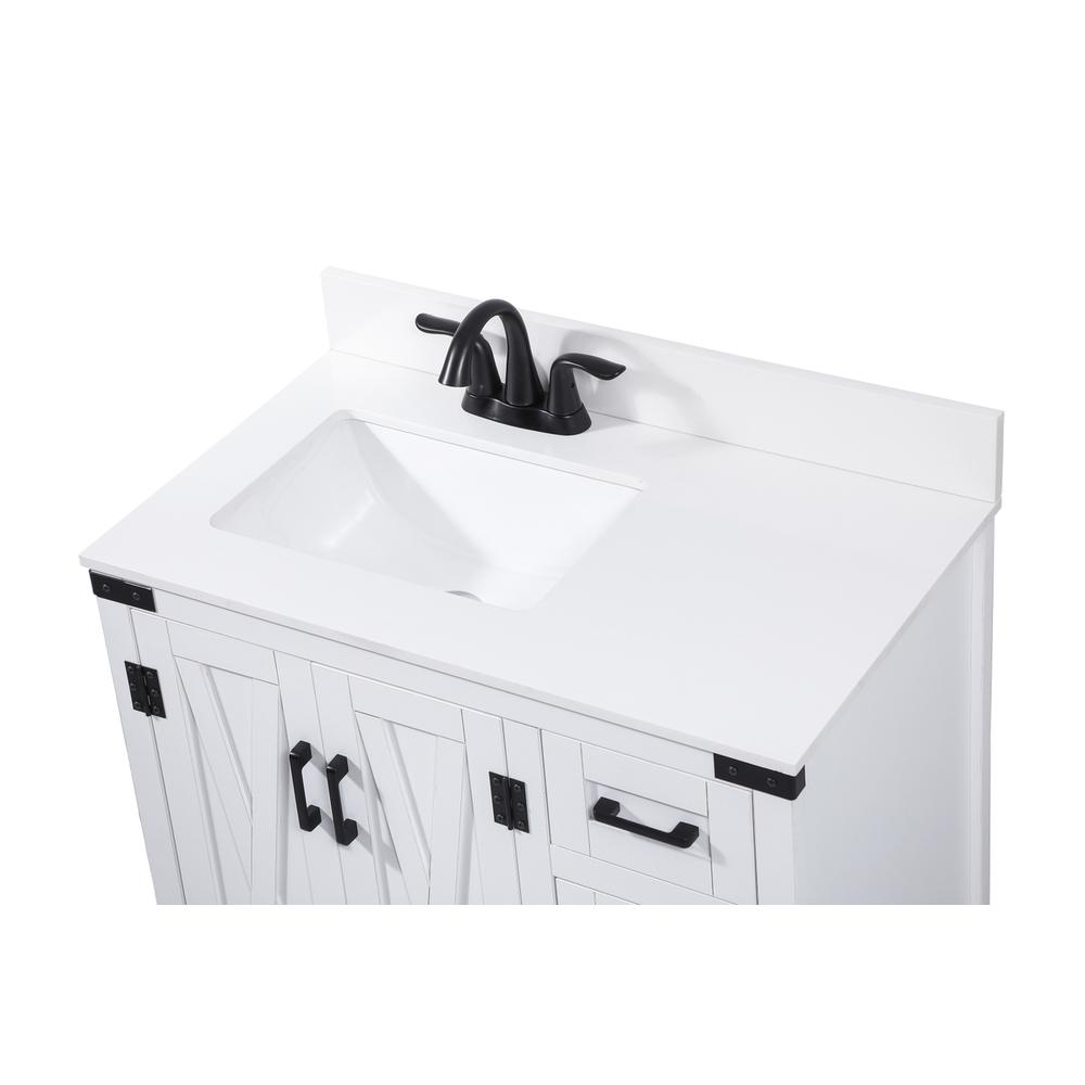 32 inch Single bathroom vanity in white with backsplash. Picture 10