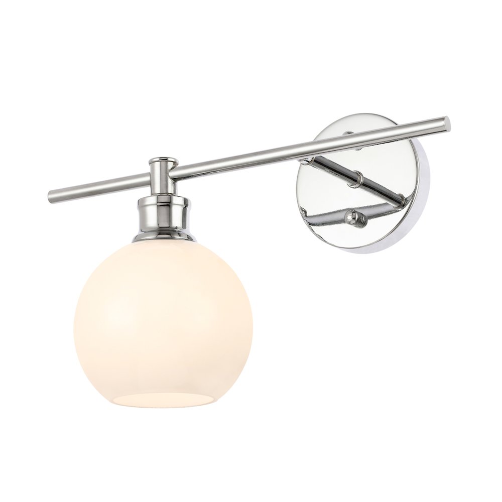 Collier 1 Light Chrome And Frosted White Glass Left Wall Sconce. Picture 3