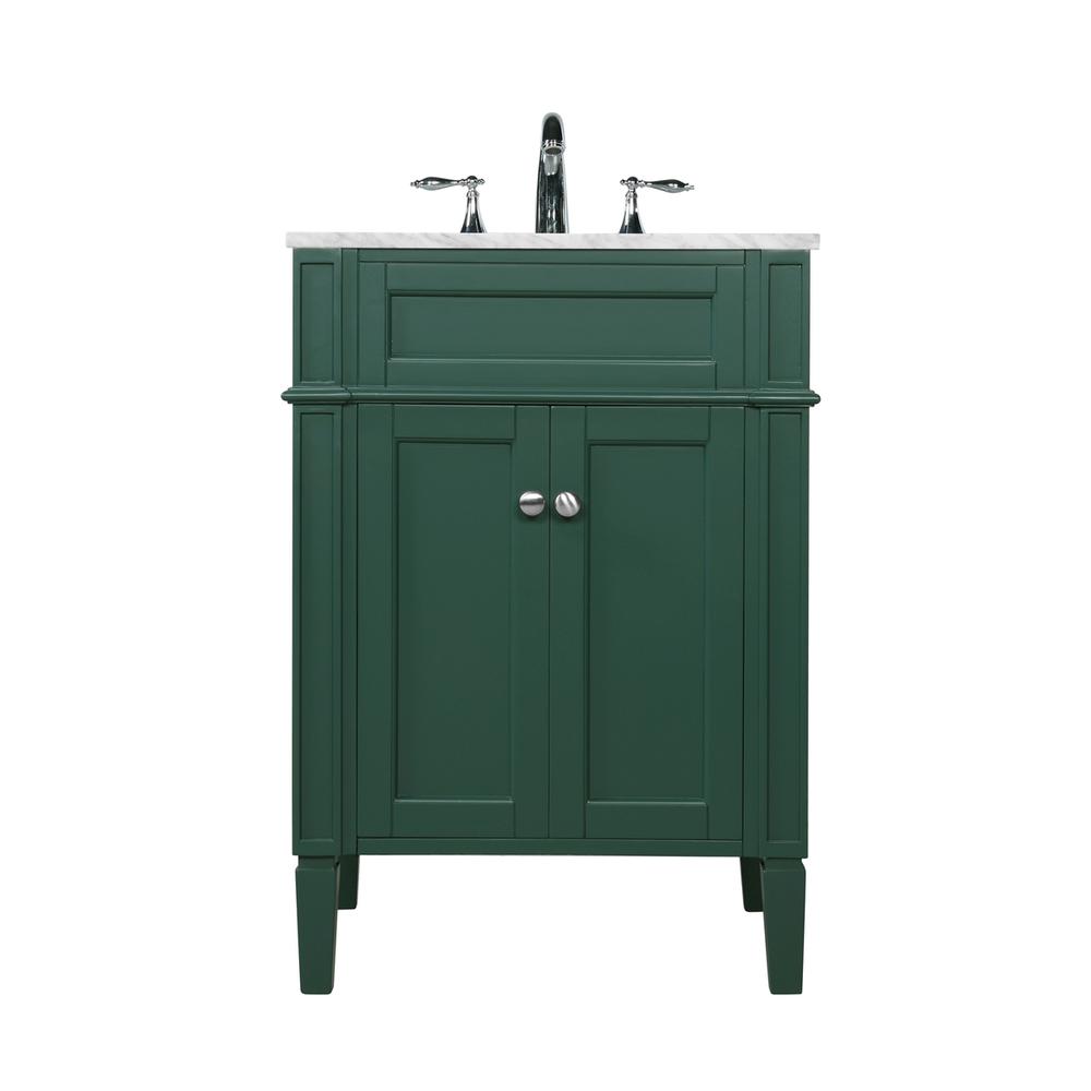 24 inch Single bathroom vanity in green. Picture 1