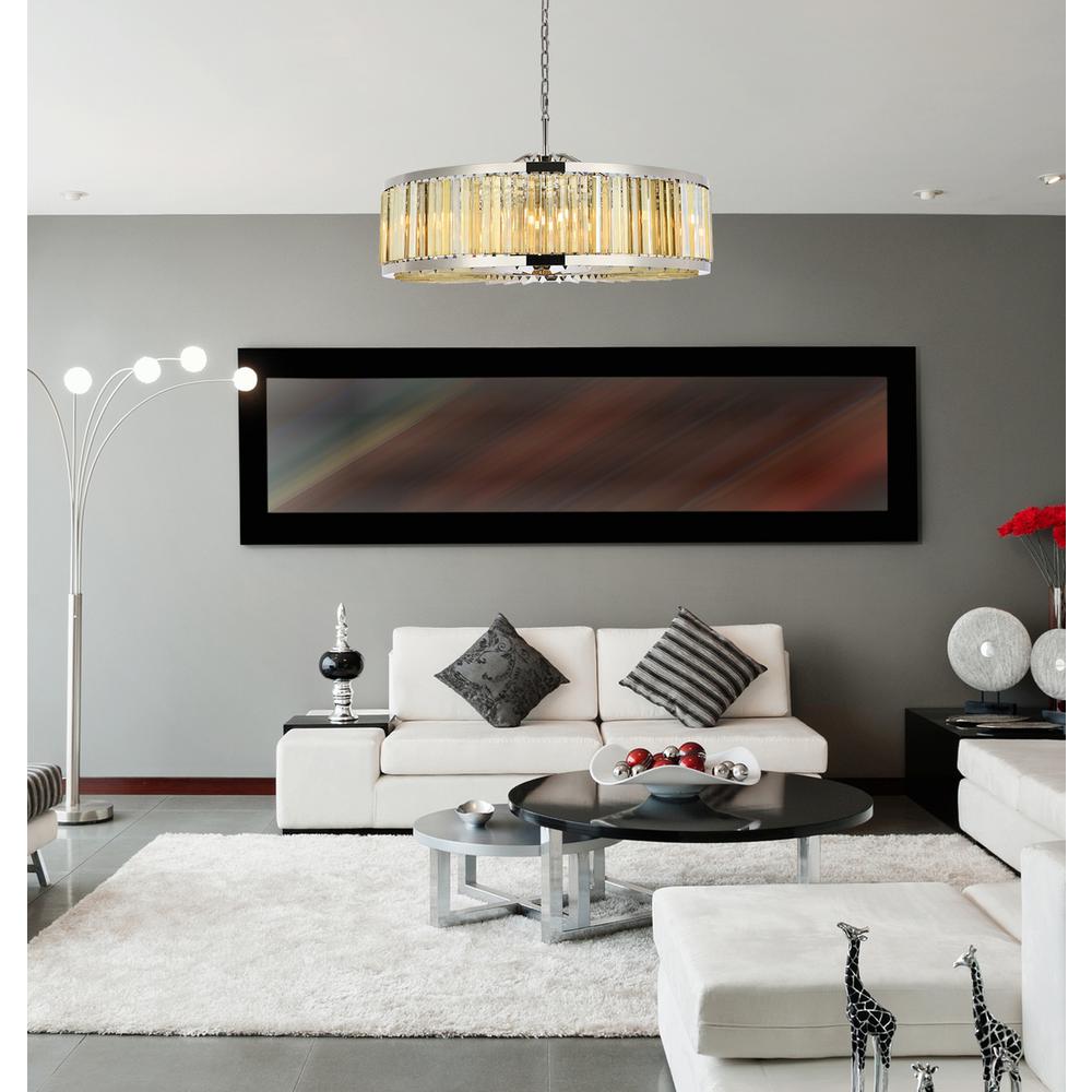 Chelsea 10 light polished nickel Chandelier Golden Teak. Picture 8