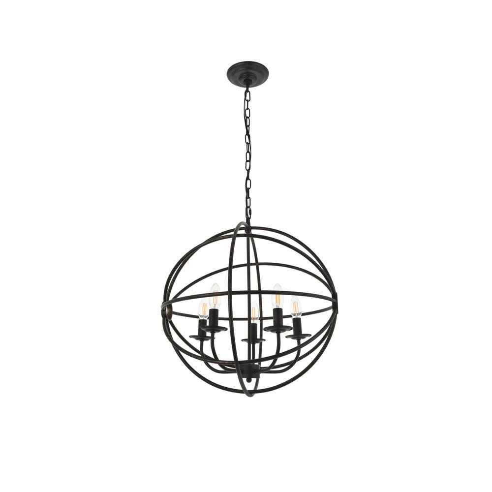 Octavia 5 light dark brown Pendant. Picture 4