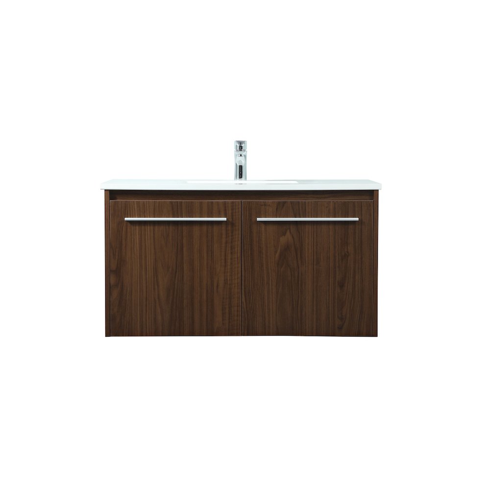 36 Inch Single Bathroom Vanity In Walnut. Picture 1