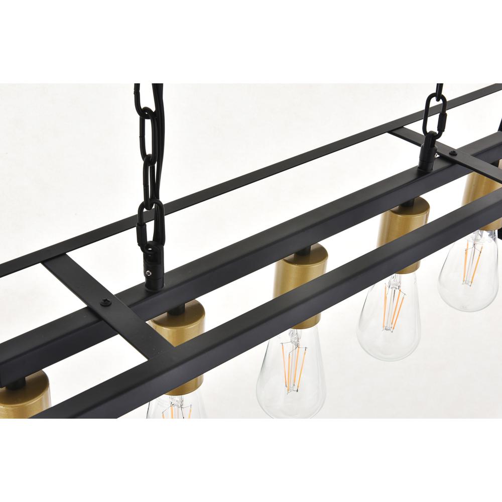 Resolute 5 light brass and black Pendant. Picture 8