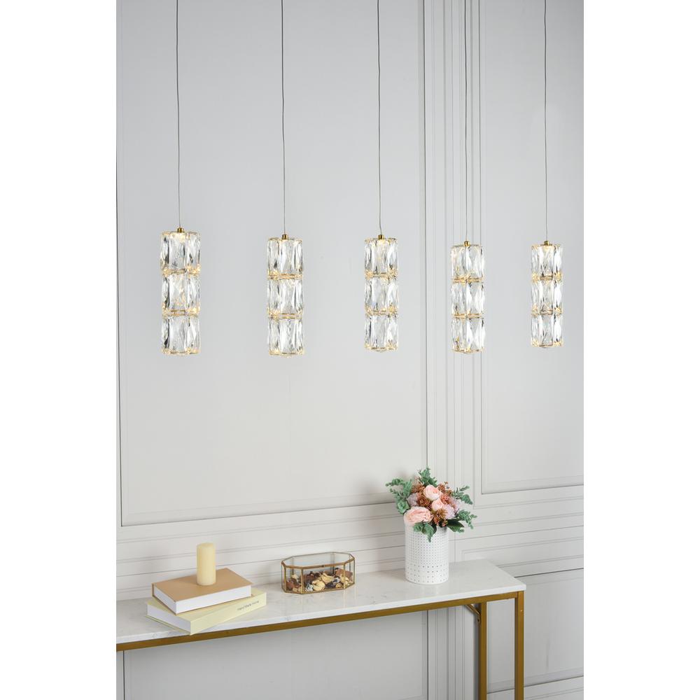 Polaris LED light gold Pendant Clear Royal Cut Crystal. Picture 7