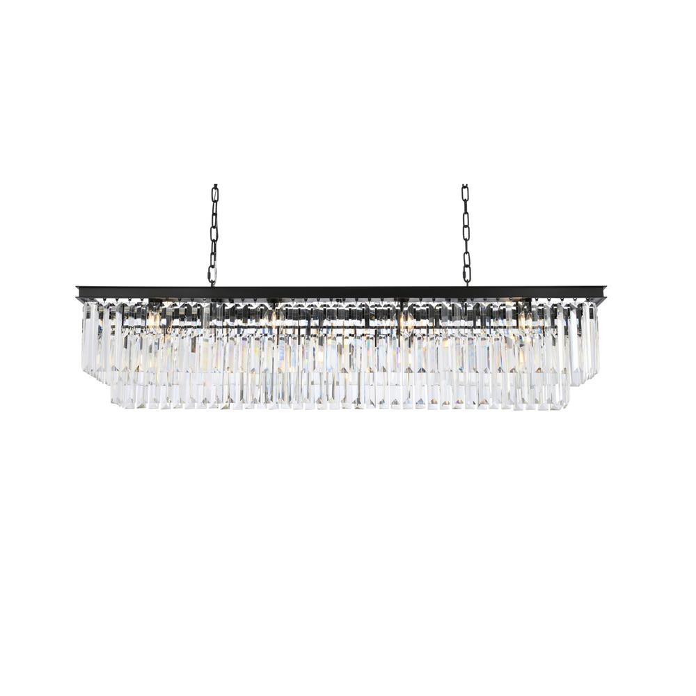 Sydney 12 light Matte Black Chandelier Clear Royal Cut Crystal. Picture 2