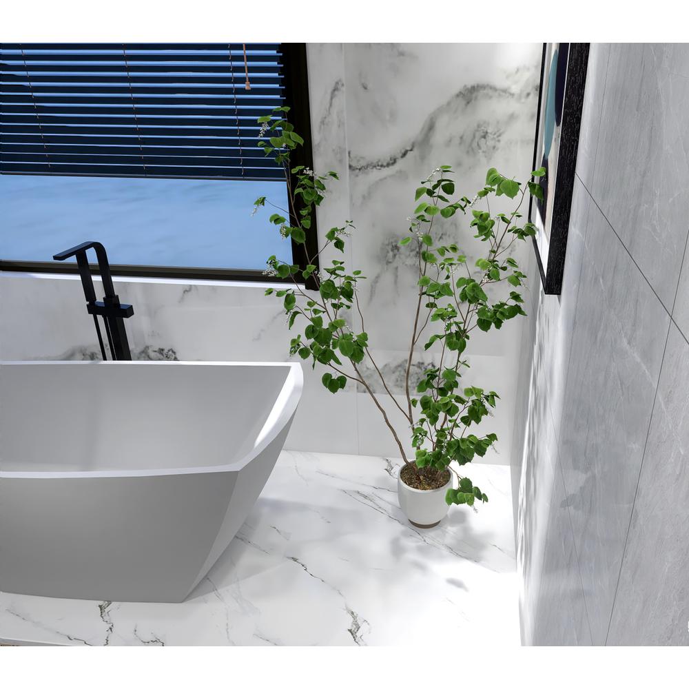 67 inch soaking single slipper rectangular bathtub in glossy white. Picture 6
