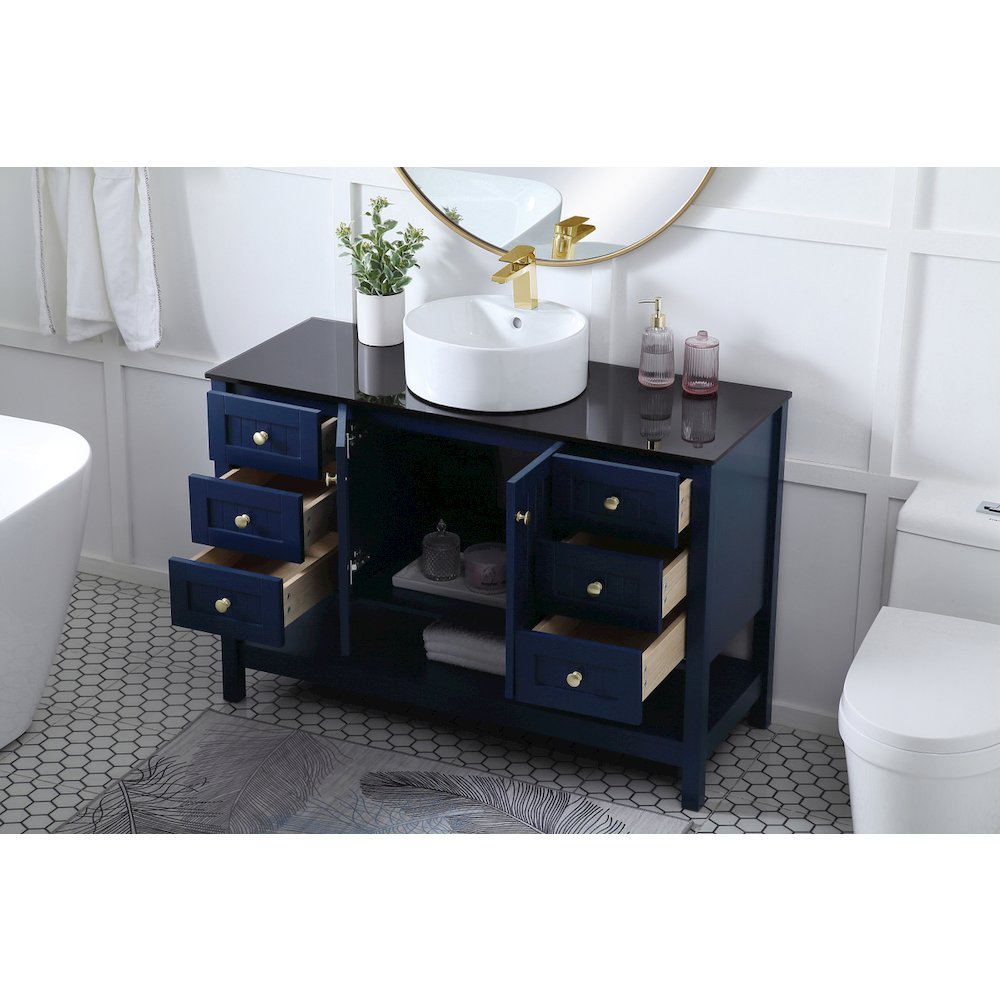 48 Inch Vessel Sink Bathroom Vanity In Blue. Picture 4