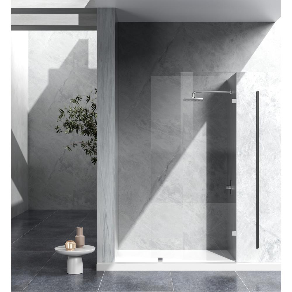 Fixed frameless shower door 35 x 78 Polished Chrome. Picture 1