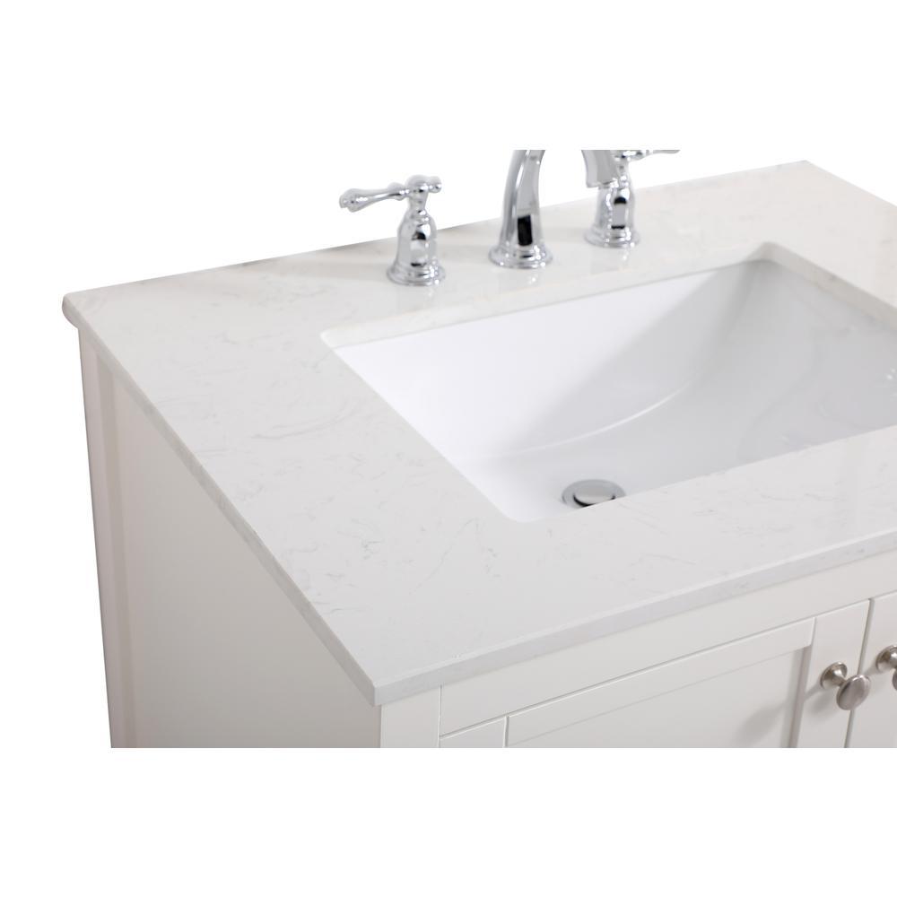 30 inch Single Bathroom Vanity in White. Picture 10