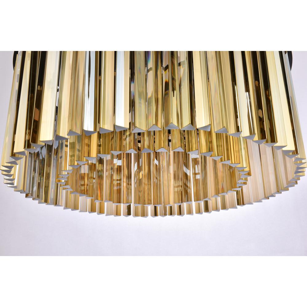 Sydney 8 light Matte Black Chandelier Golden Teak (Smoky) Royal Cut Crystal. Picture 3