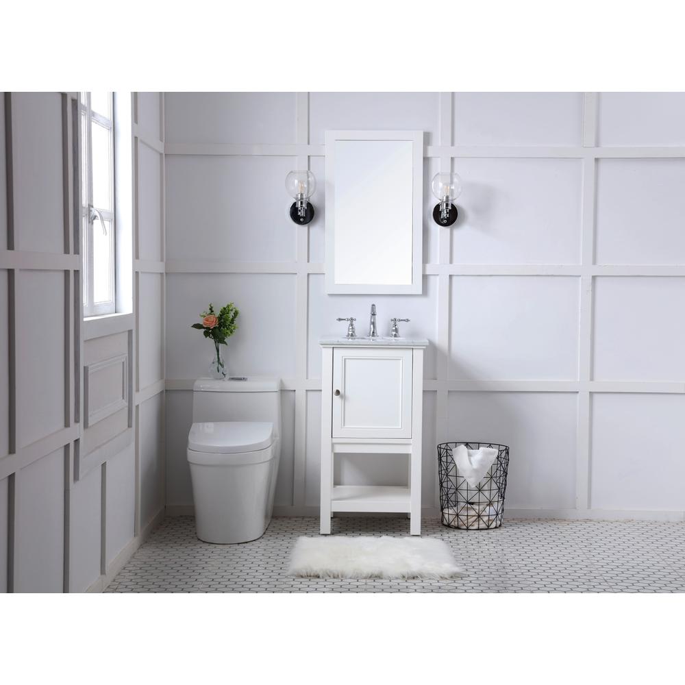 19 in. Single bathroom vanity set in White. Picture 7