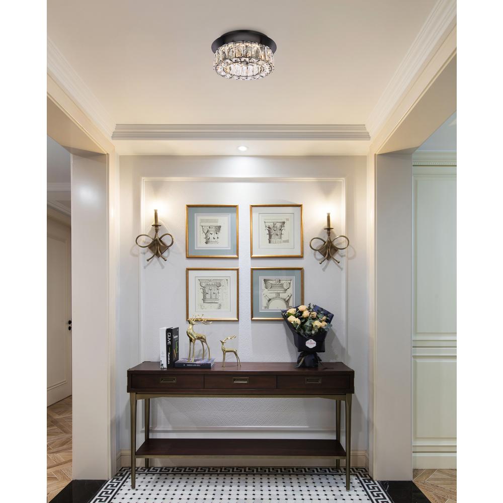 Monroe 12 inch LED Single flush mount in black. Picture 7