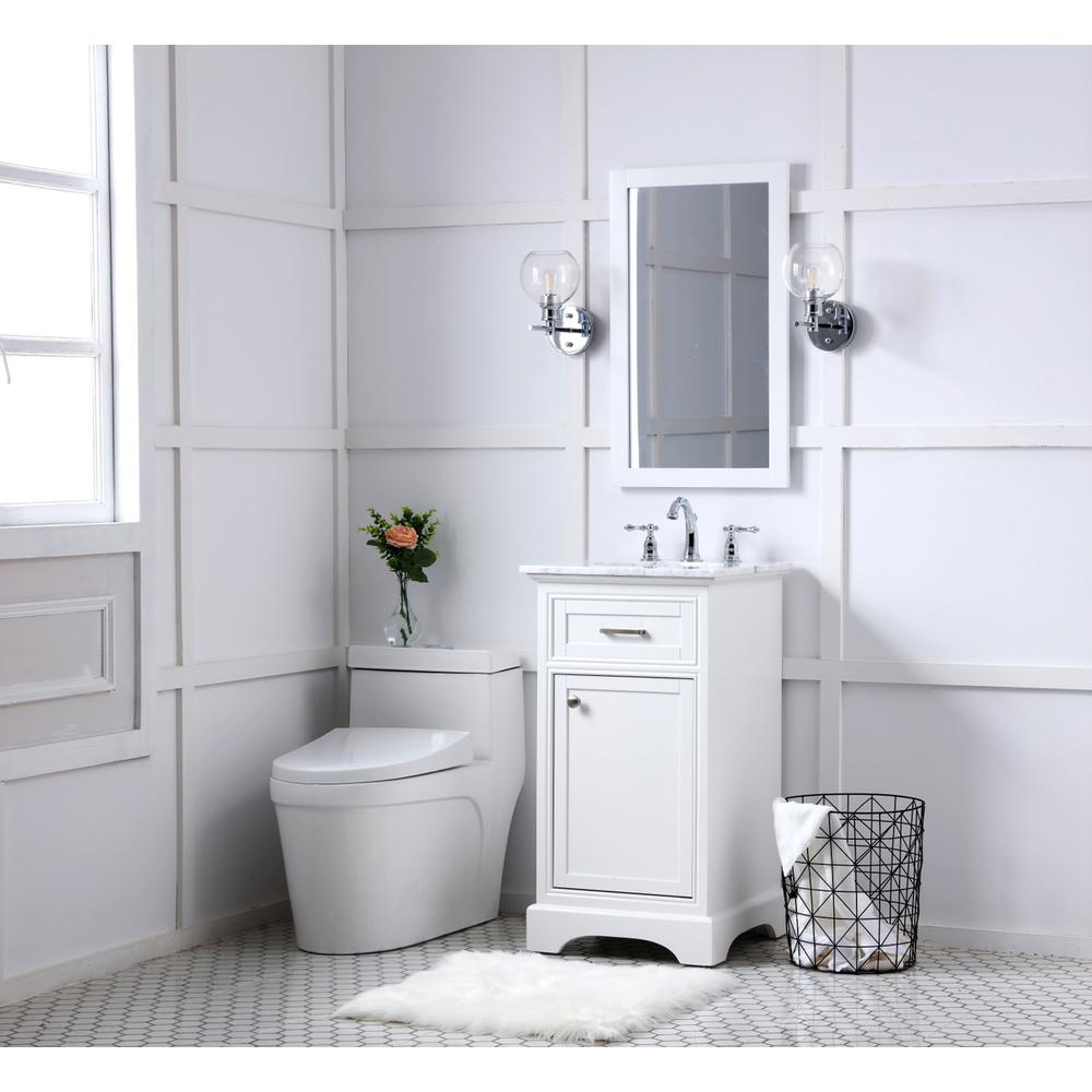 19 in. Single Bathroom Vanity set in white. Picture 9