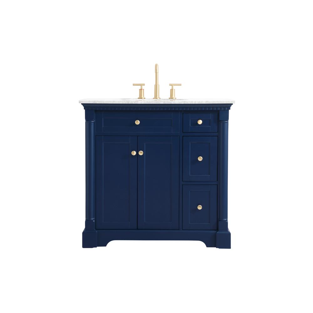 36 inch Single bathroom vanity in  Blue. Picture 1