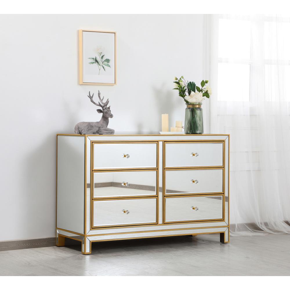 Cabinet 6 drawers 48in. W x 18in. Din. x 32in. H in gold. Picture 2