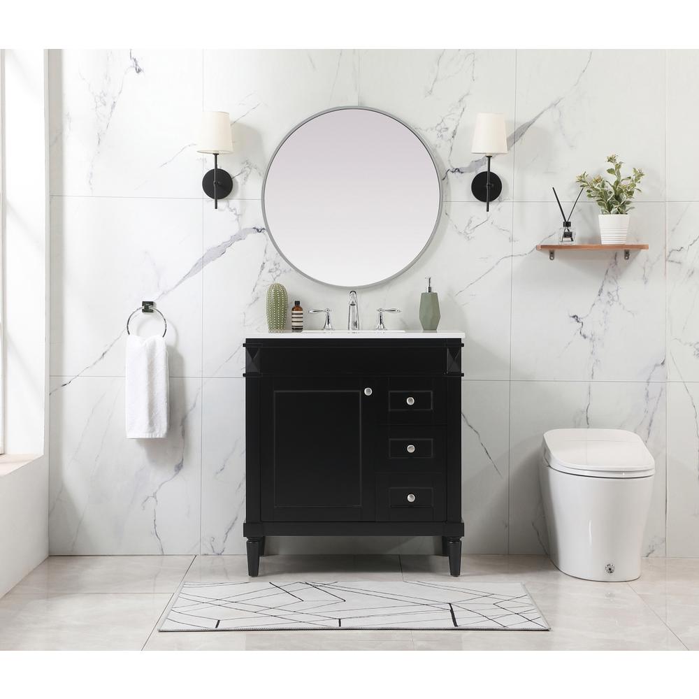 32 inch Single bathroom vanity in black. Picture 4