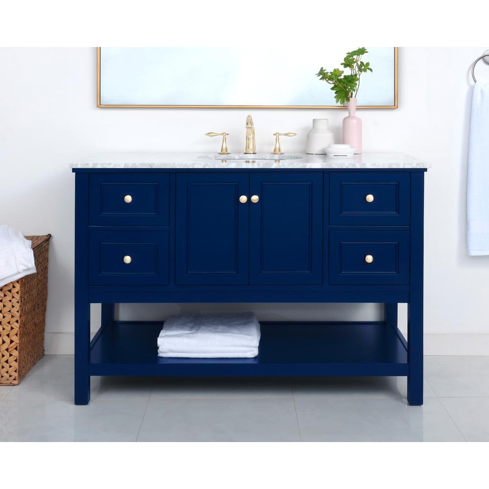 48 inch Single bathroom vanity in Blue. Picture 2