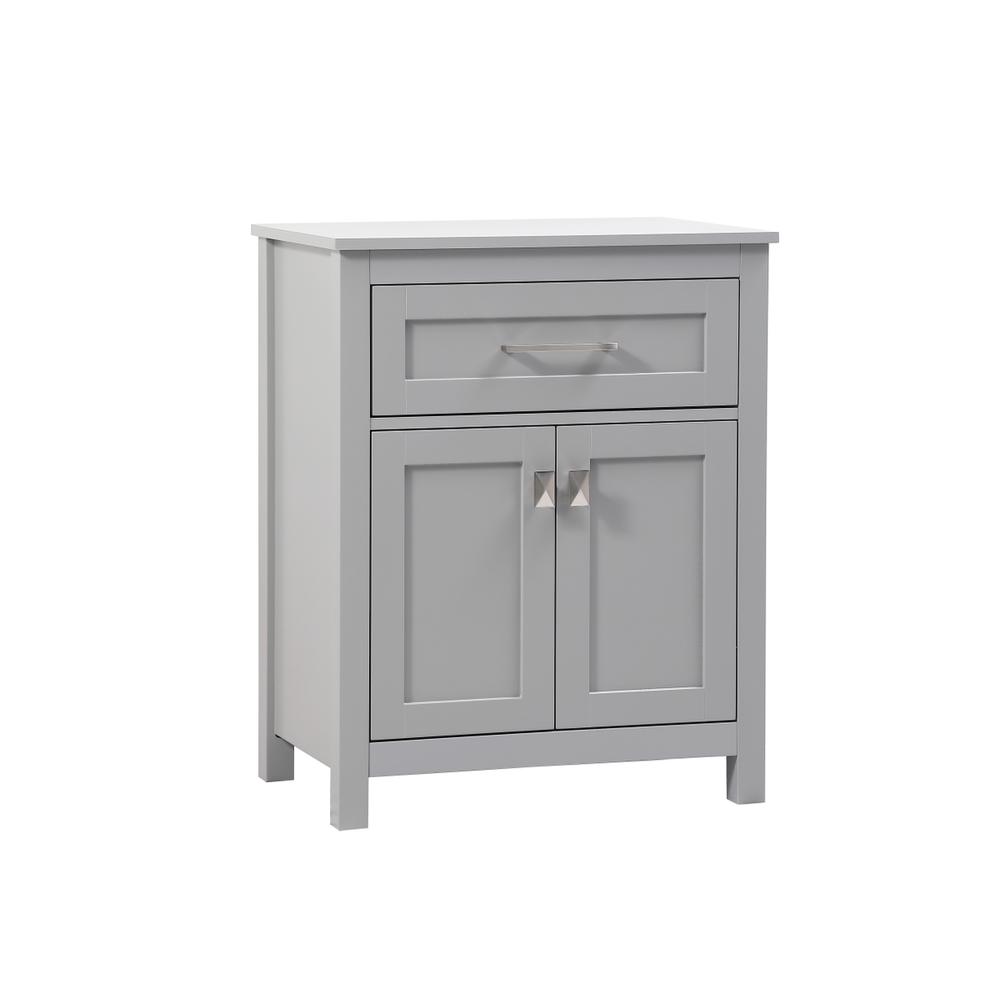 24 Inch Wide Bathroom Storage Freestanding Cabinet In Grey. Picture 13