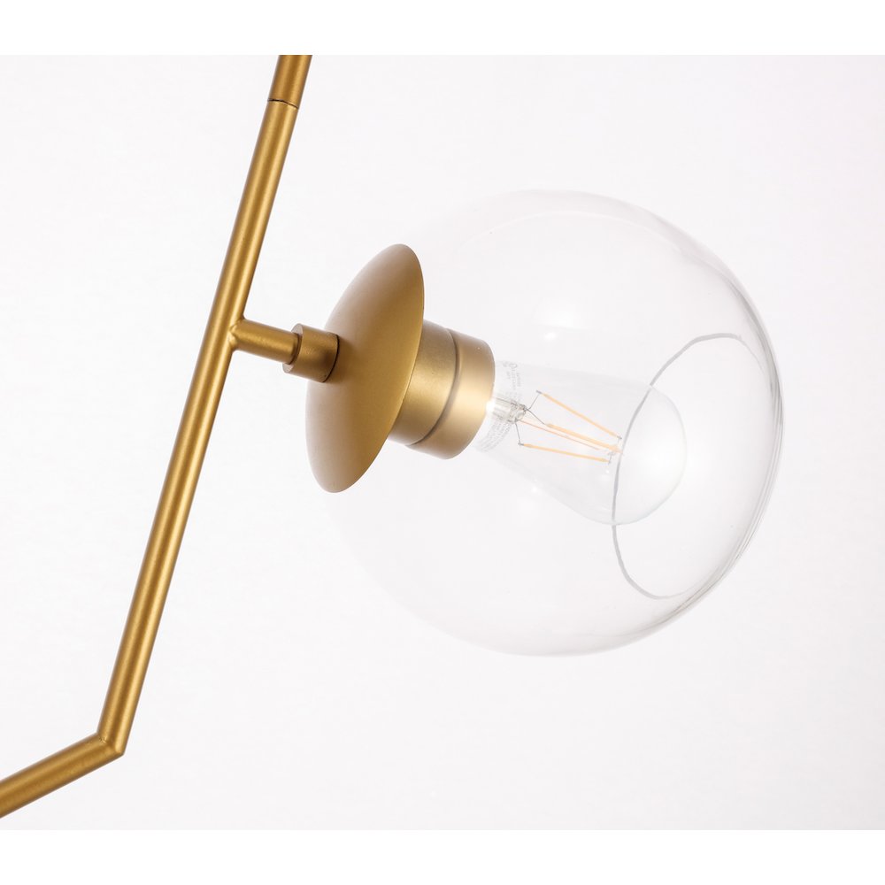 Ryland 2 Light Brass And Clear Glass Pendant. Picture 11