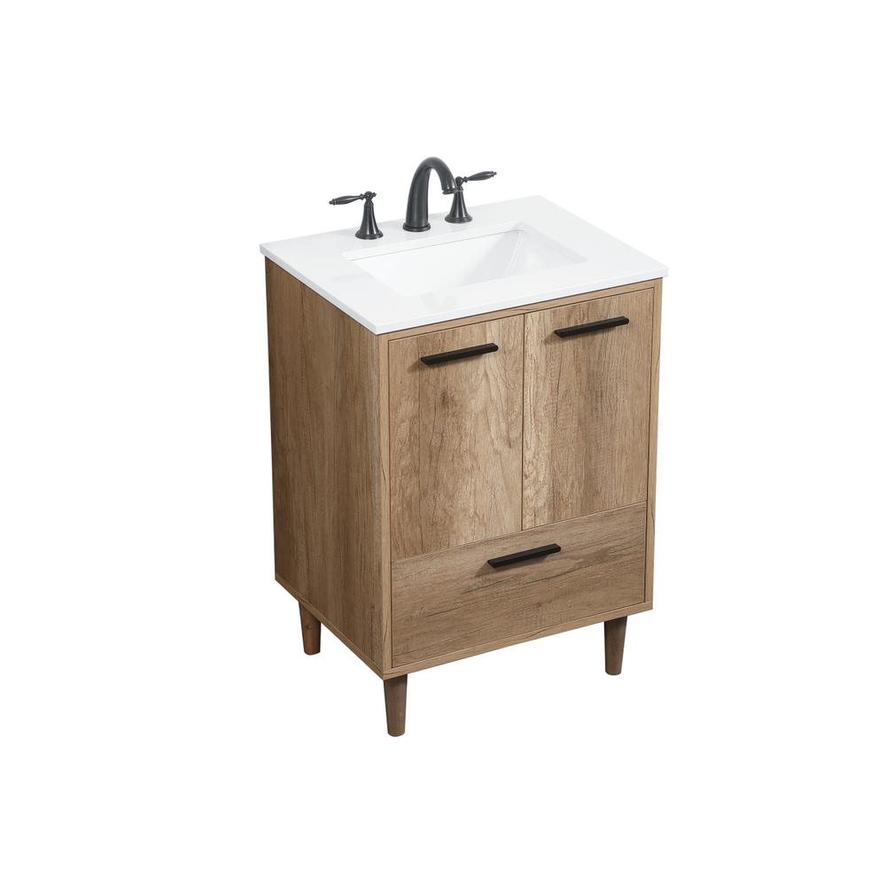 24 inch Single bathroom vanity in natural oak. Picture 8