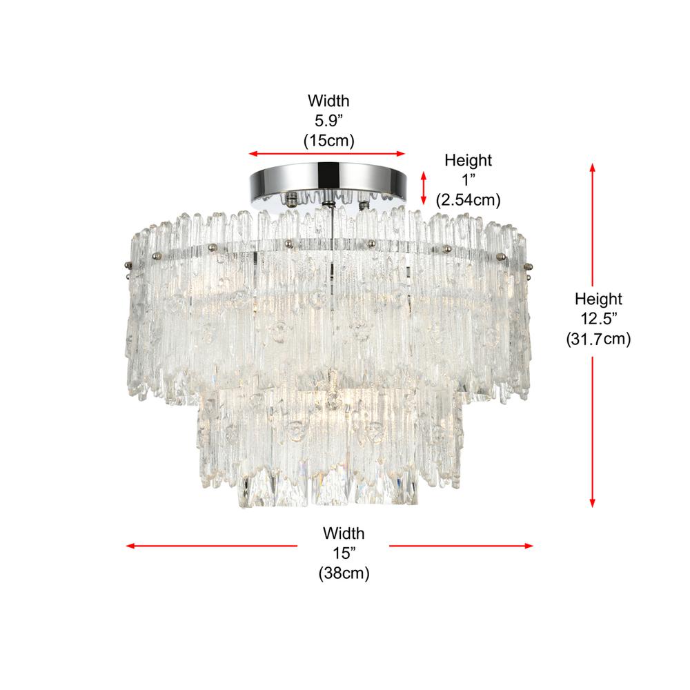Emilia 15 inch Flush Mount Light  in Chrome. Picture 8