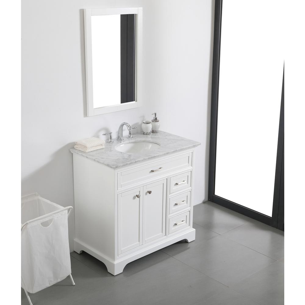 36 In. Single Bathroom Vanity Set In White. Picture 3