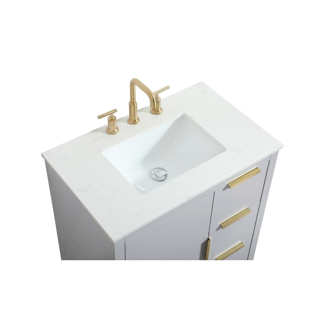 30 inch Single bathroom vanity in grey. Picture 10