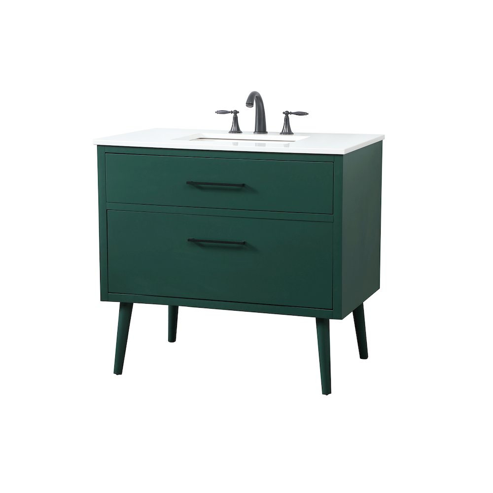 36 Inch Bathroom Vanity In Green. Picture 8