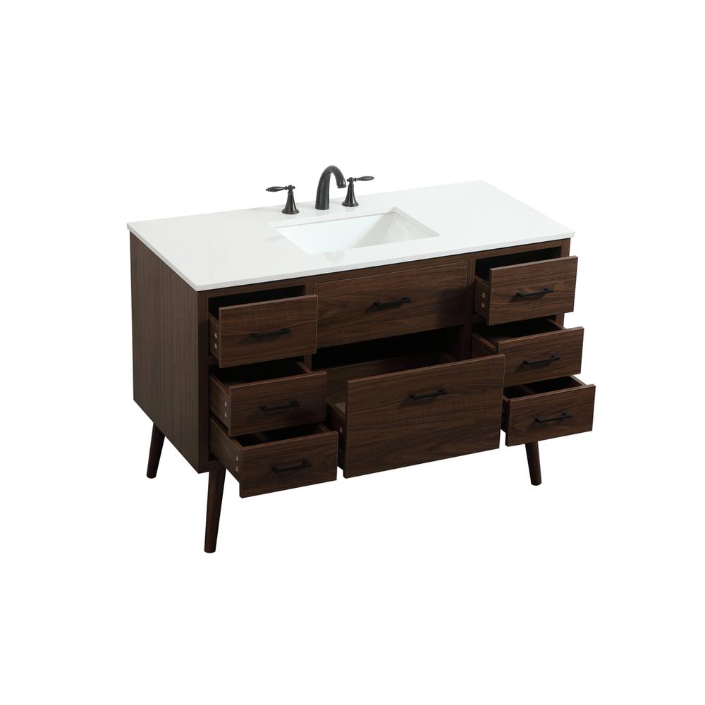 48 inch Single bathroom vanity in walnut. Picture 9
