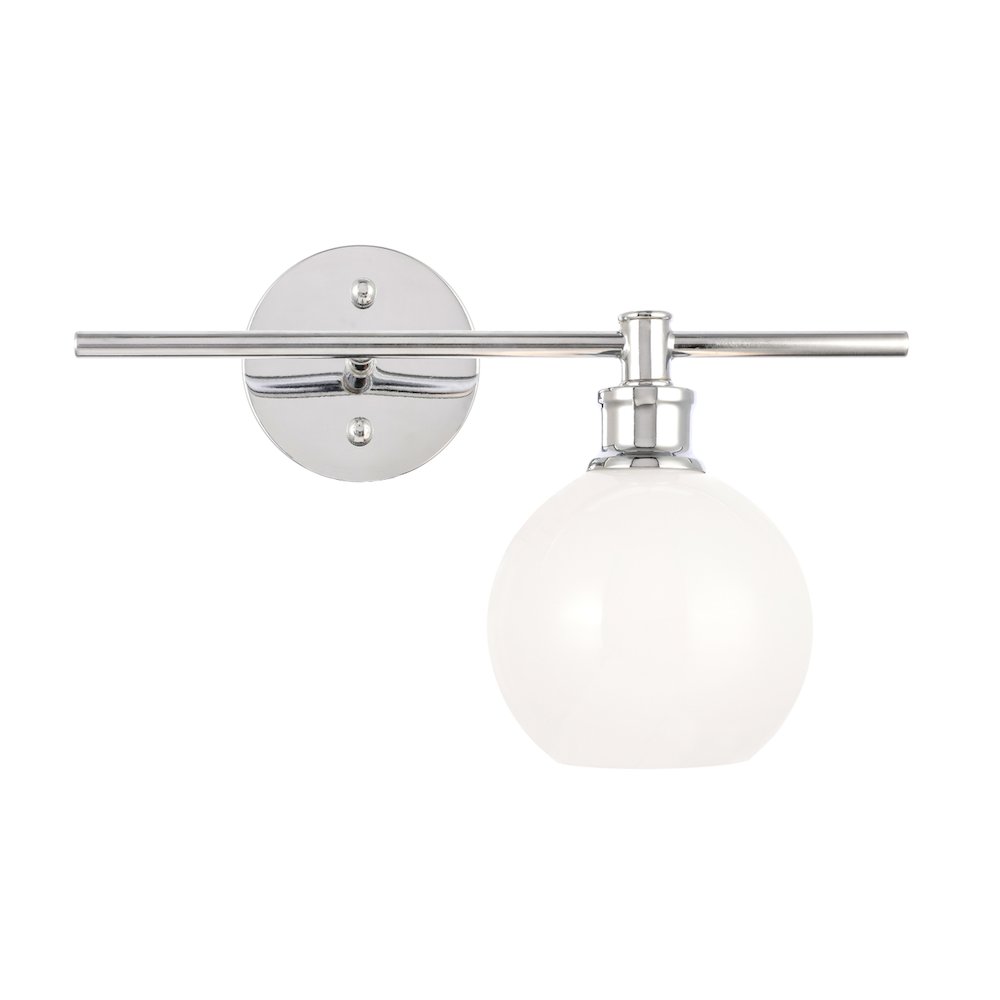 Collier 1 Light Chrome And Frosted White Glass Right Wall Sconce. Picture 2