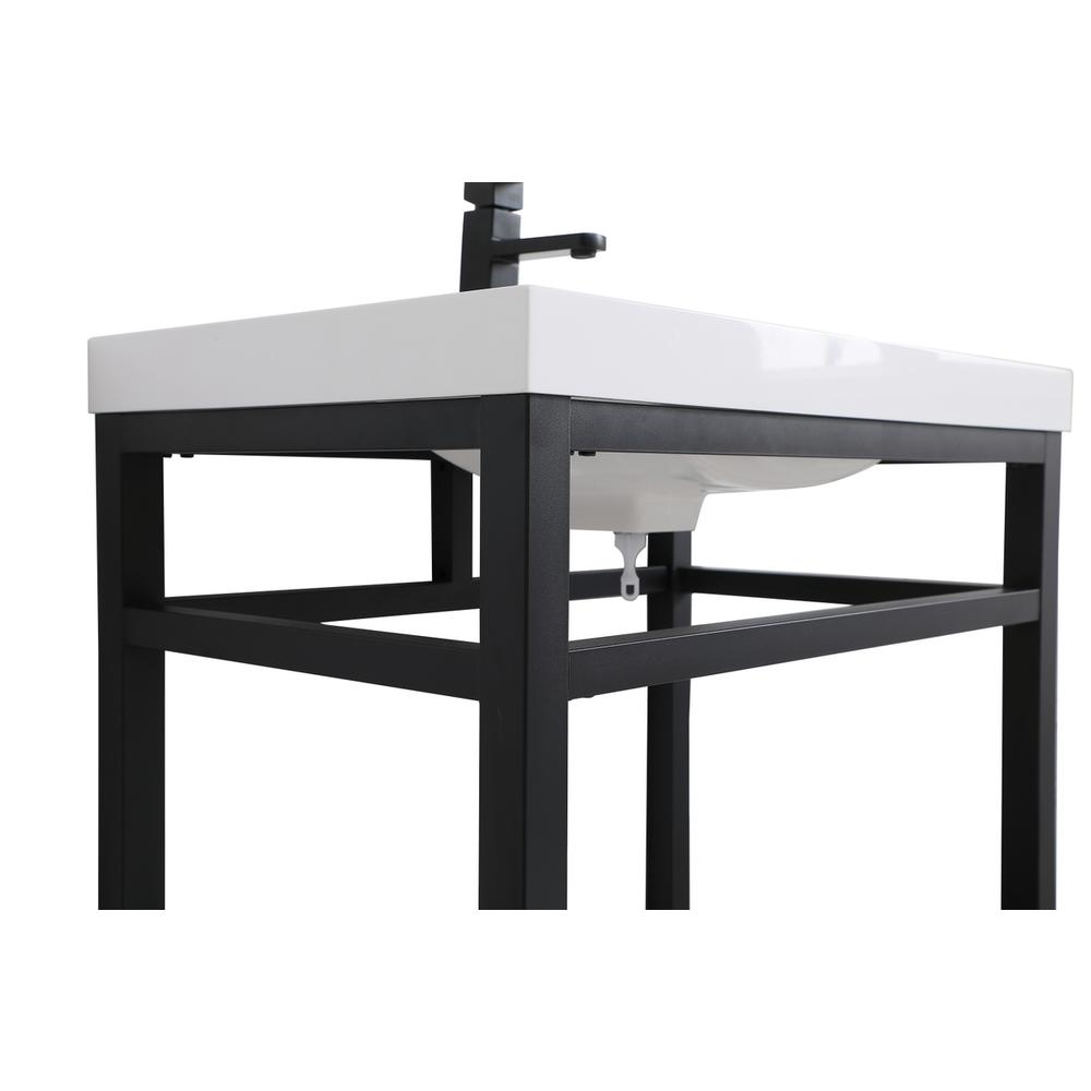30 inch Single Bathroom Metal Vanity in Black. Picture 10