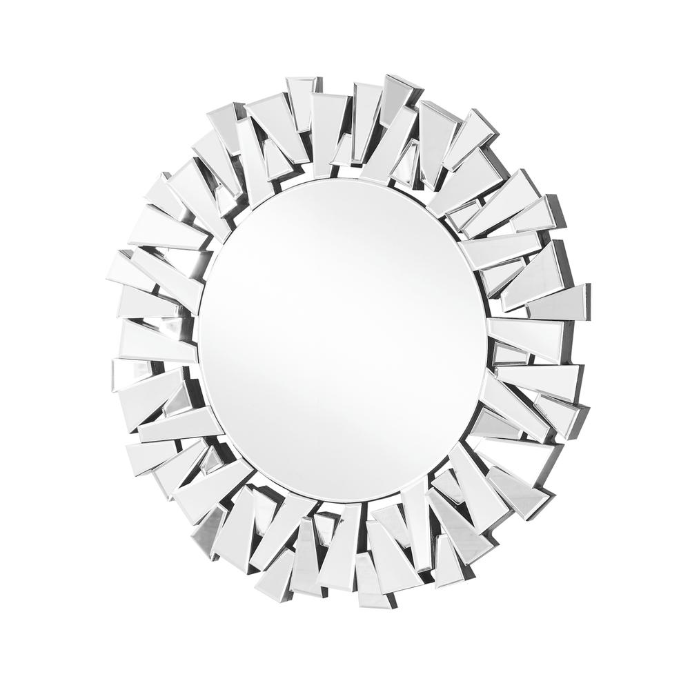 Sparkle 39.5 in. Contemporary Round Mirror in Clear. Picture 1