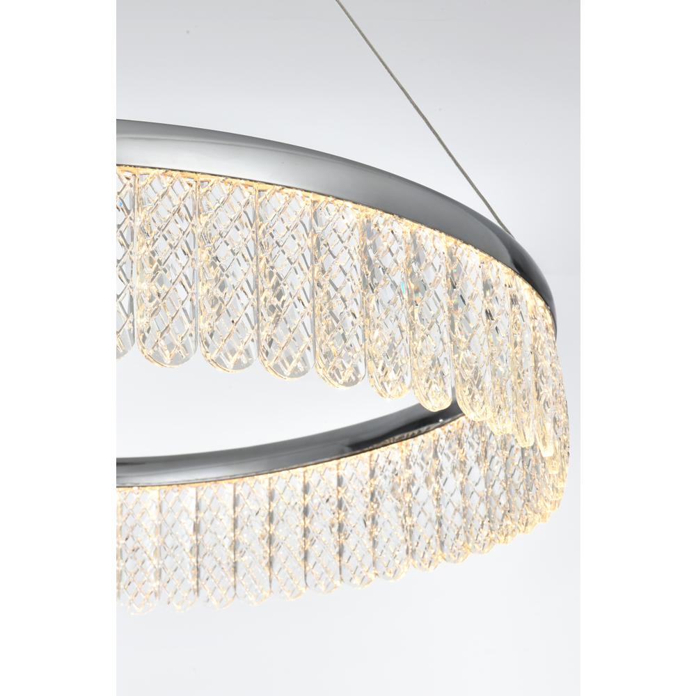 Rune 24 inch Adjustable LED chandelier in Chrome. Picture 5