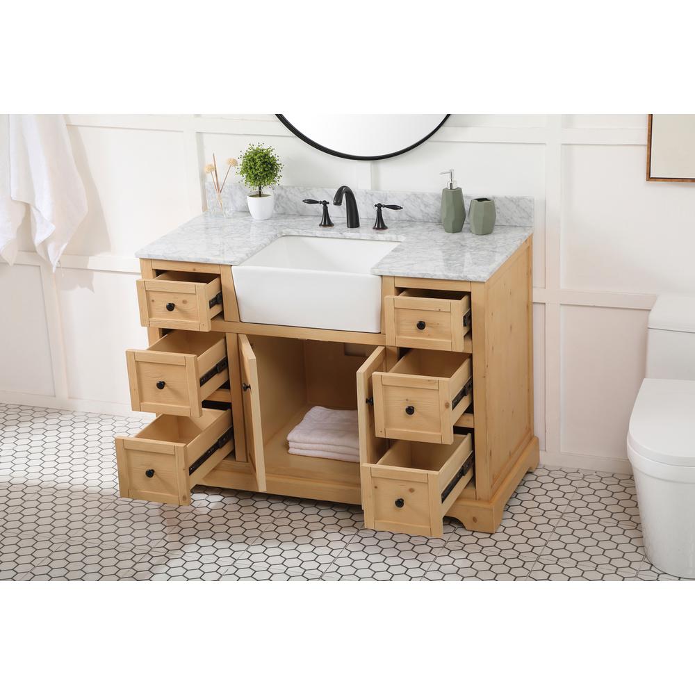48 inch Single bathroom vanity in natural wood. Picture 3